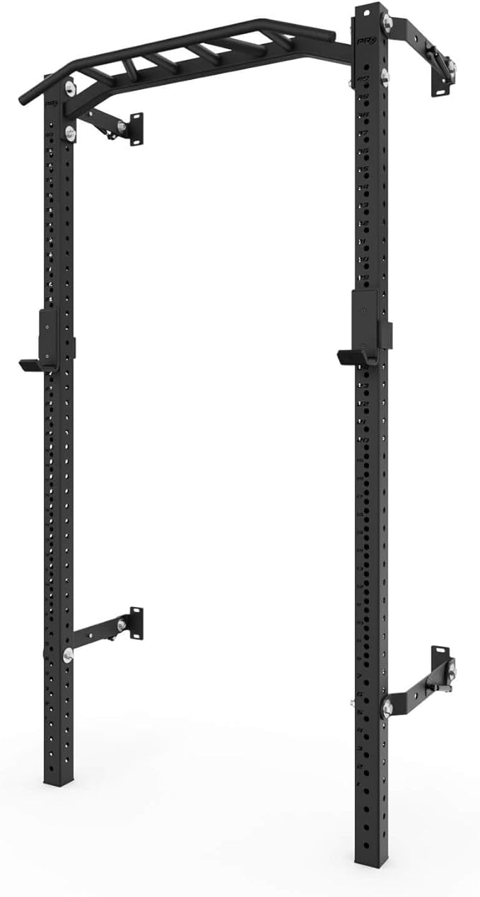 PRx Performance Profile® PRO Squat Rack 3x3 with Kipping or Multi-Grip Pull Up Bar, 89" or 95" Uprights As Seen On Shark Tank Wall Mounted Home Garage Gym Exercise System