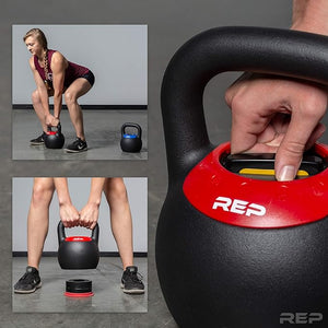 Rep Fitness Adjustable Kettlebell with Matte Powder Coating – Quickly Select From Multiple KG or LB Weight Options for HIIT and Cross-Training Workouts