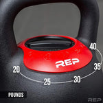 Rep Fitness Adjustable Kettlebell with Matte Powder Coating – Quickly Select From Multiple KG or LB Weight Options for HIIT and Cross-Training Workouts