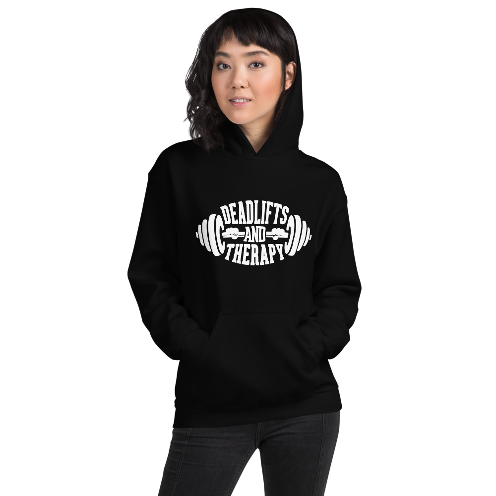 Deadlifts and Therapy Unisex Hoodie