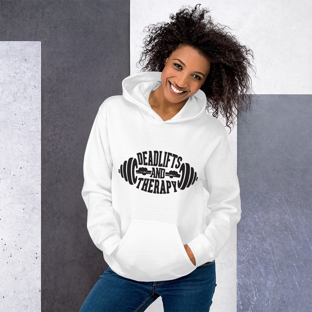 Deadlifts and Therapy Unisex Hoodie